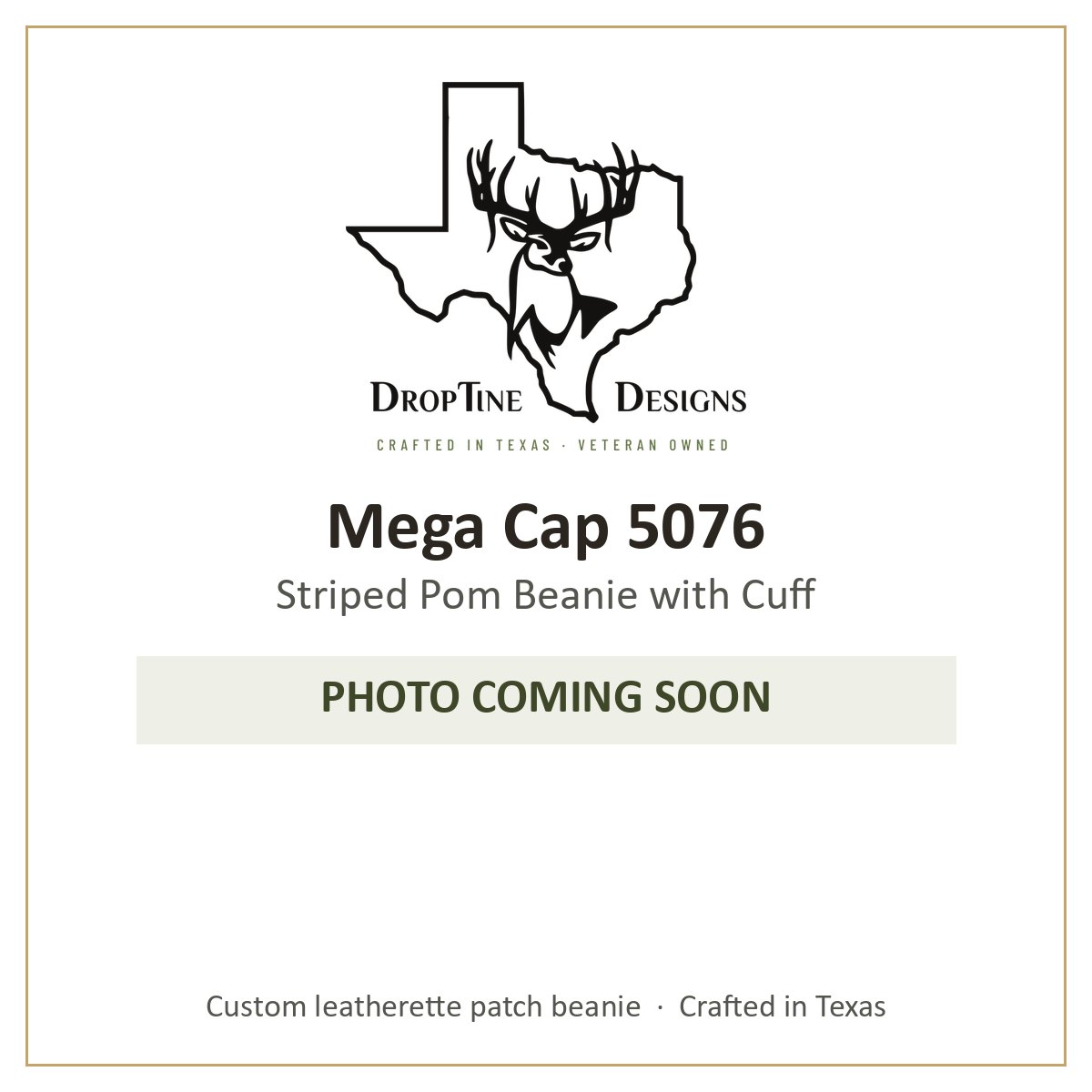 Photo coming soon: Mega Cap 5076 Striped Pom Beanie with Cuff