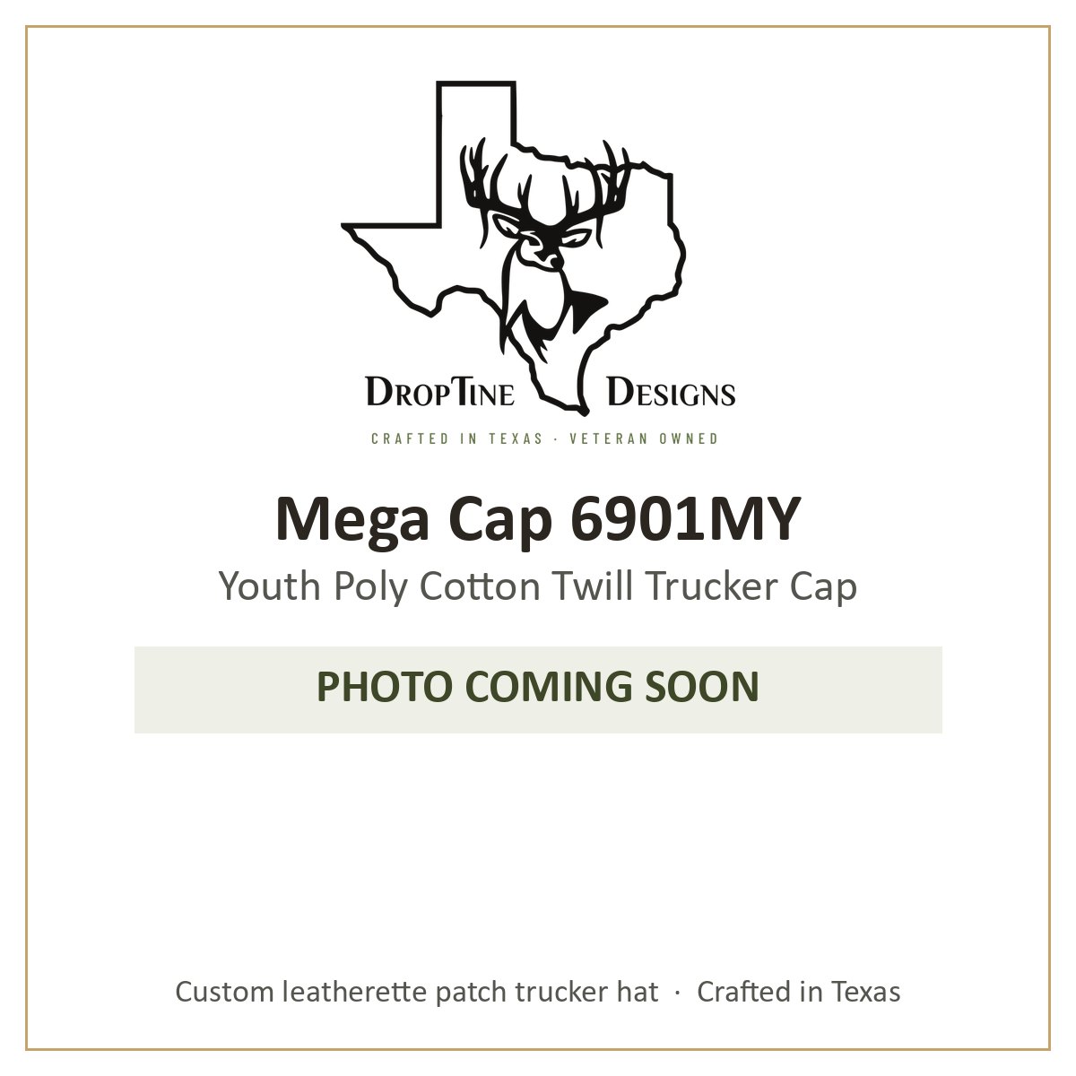Photo coming soon: Mega Cap 6901MY Youth Poly Cotton Twill Trucker Cap