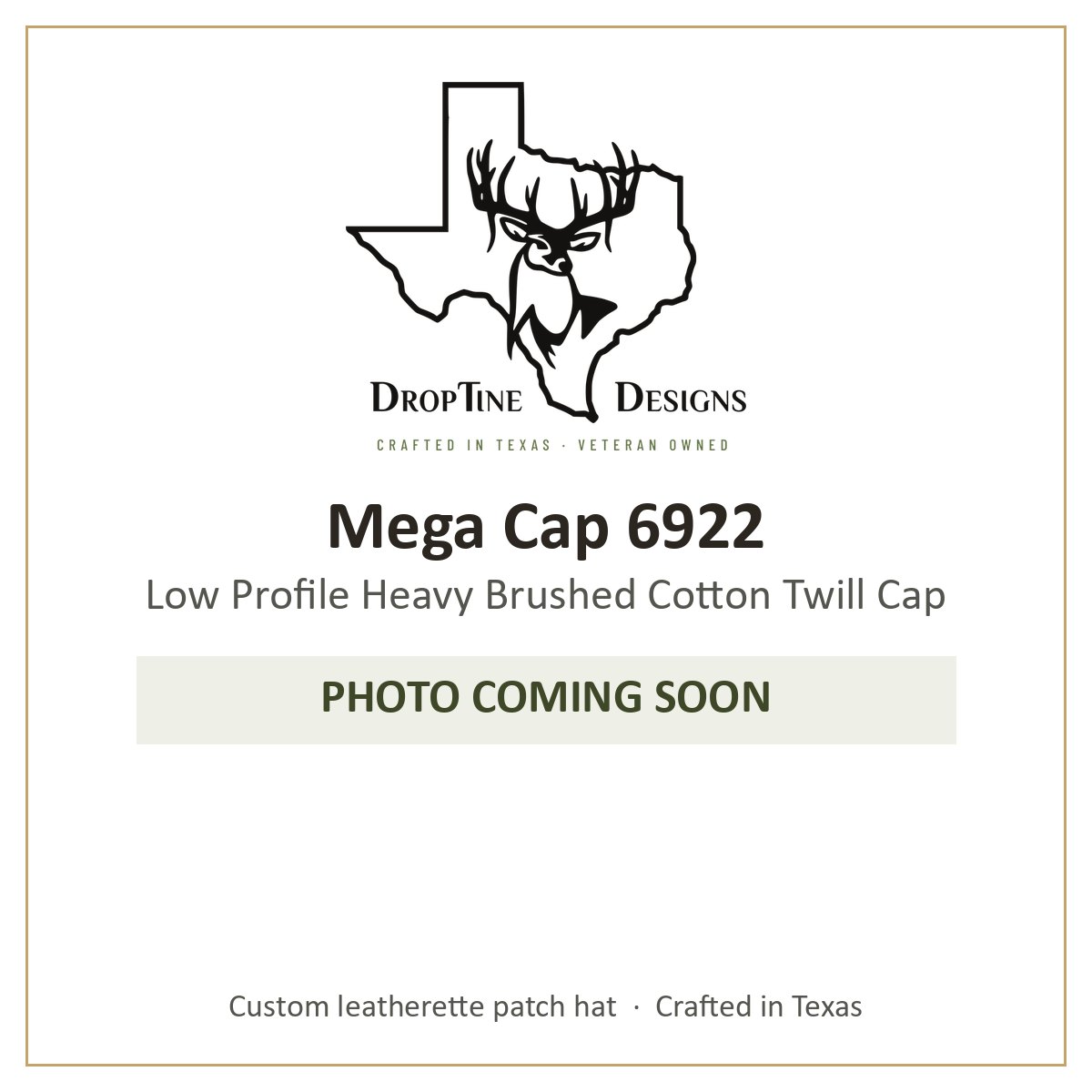 Photo coming soon: Mega Cap 6922 Low Profile Heavy Brushed Cotton Twill Cap