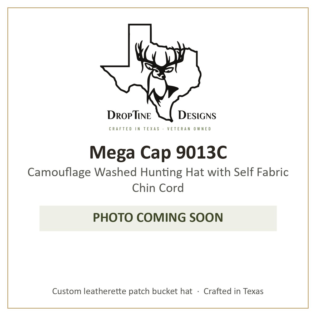 Photo coming soon: Mega Cap 9013C Camouflage Washed Hunting Hat with Self Fabric Chin Cord