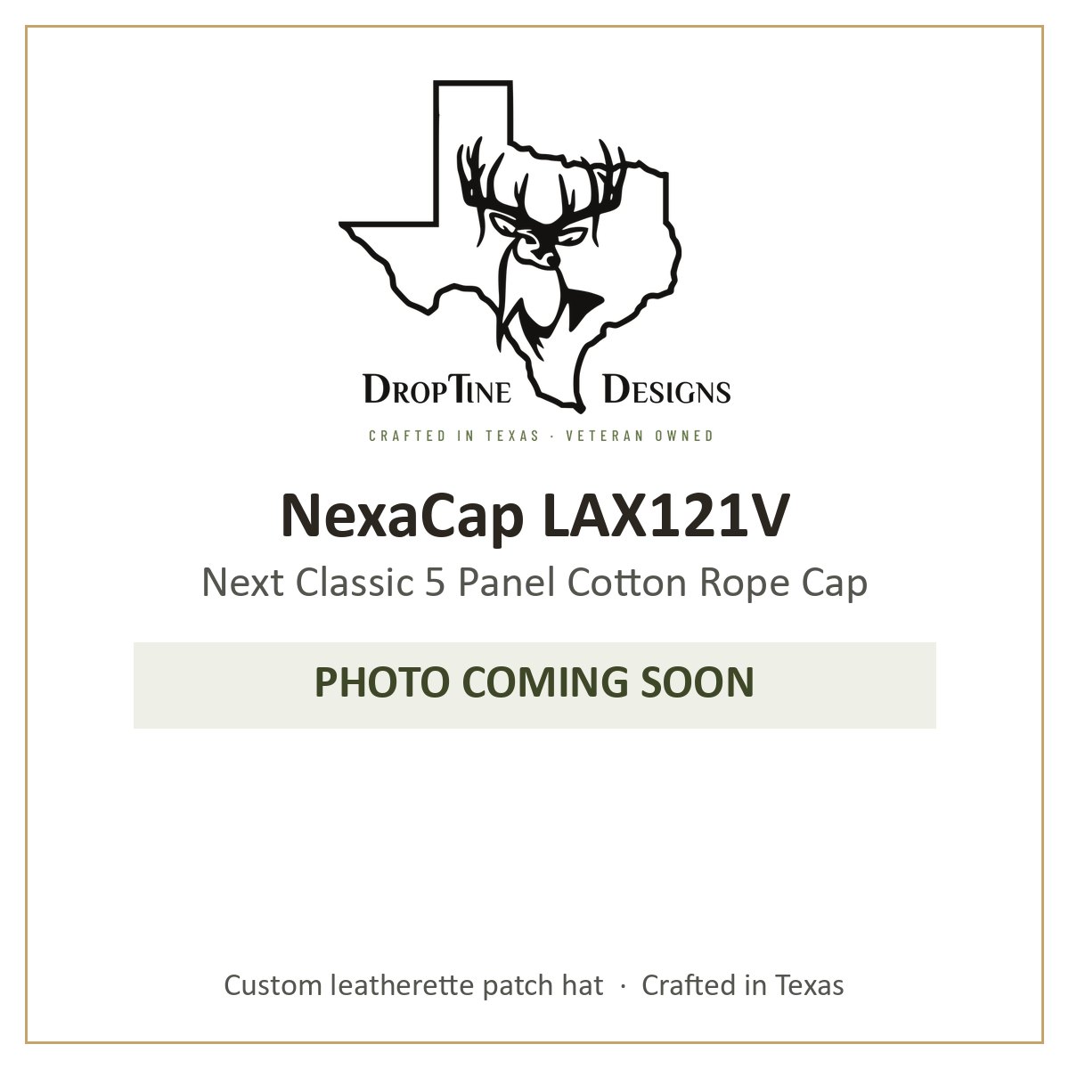 Photo coming soon: NexaCap LAX121V Next Classic 5 Panel Cotton Rope Cap