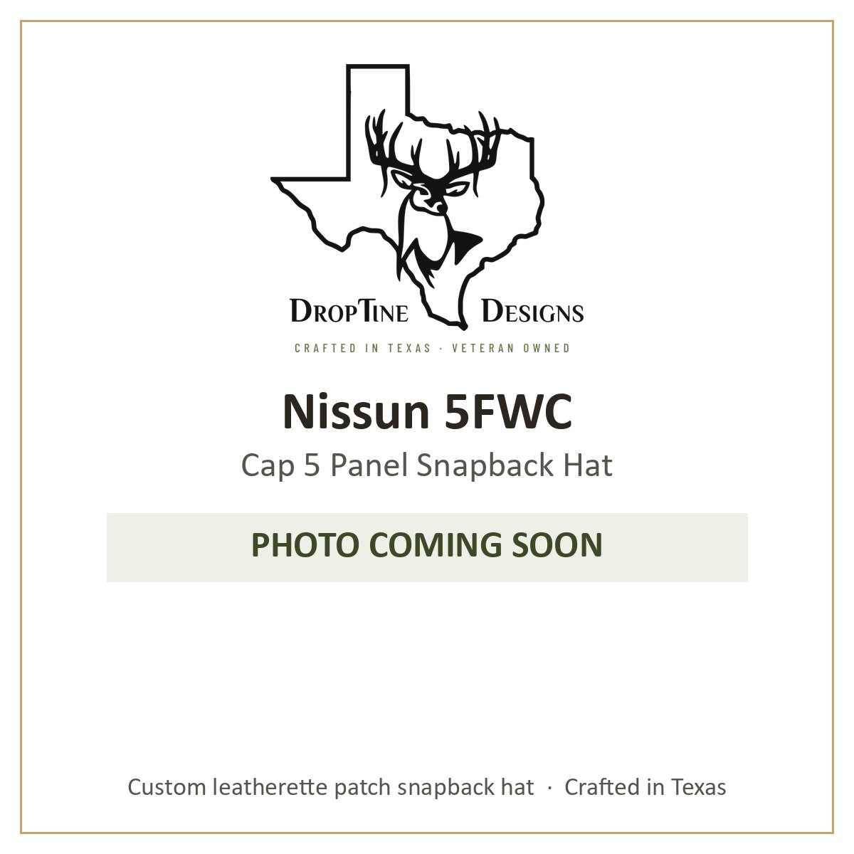 Photo coming soon: Nissun 5FWC Cap 5 Panel Snapback Hat