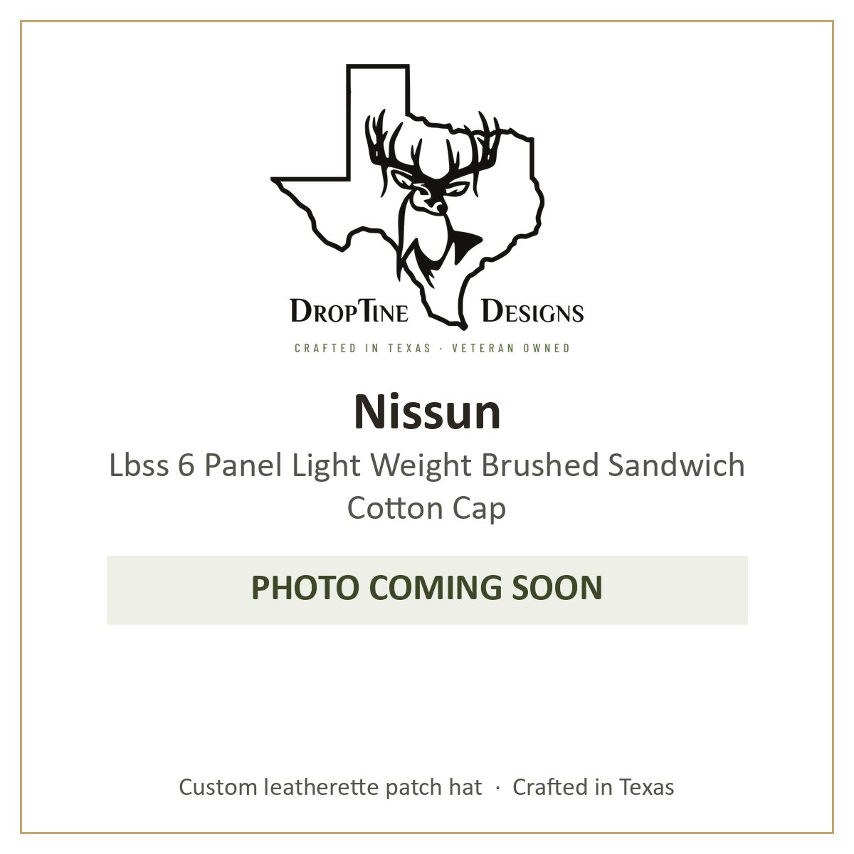 Photo coming soon: Nissun Lbss 6 Panel Light Weight Brushed Sandwich Cotton Cap
