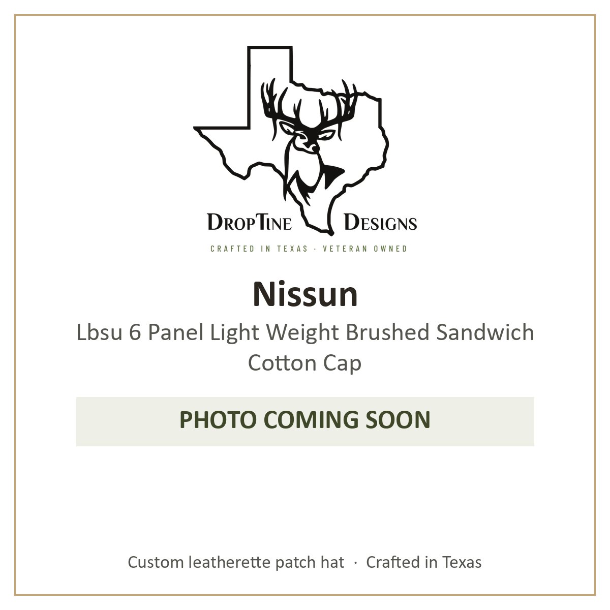 Photo coming soon: Nissun Lbsu 6 Panel Light Weight Brushed Sandwich Cotton Cap