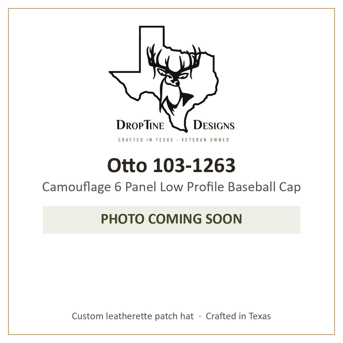 Photo coming soon: Otto 103-1263 Camouflage 6 Panel Low Profile Baseball Cap