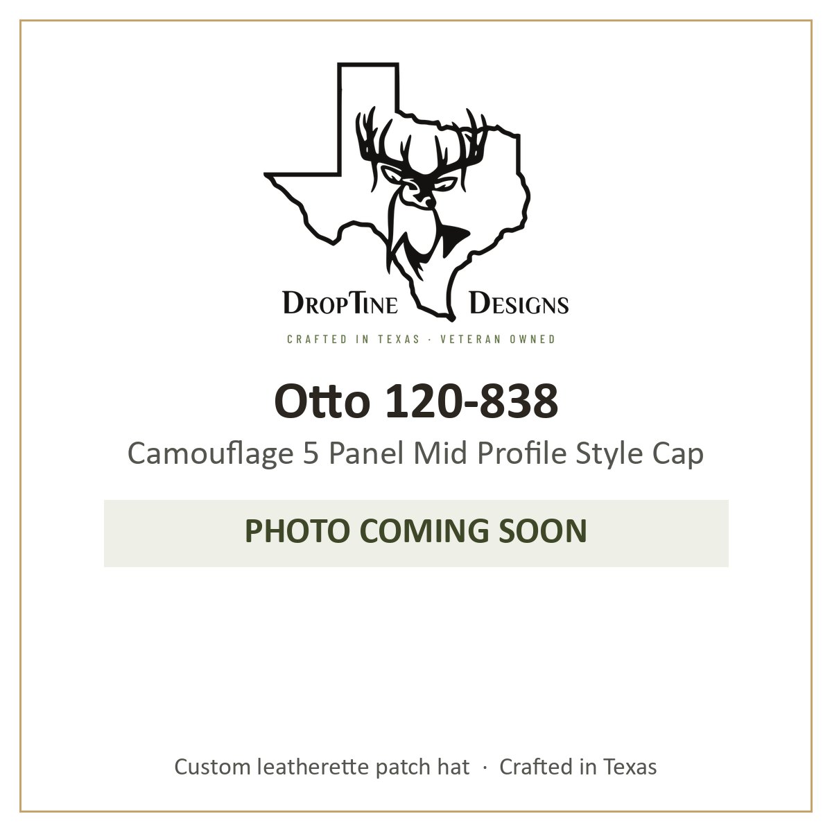 Photo coming soon: Otto 120-838 Camouflage 5 Panel Mid Profile Style Cap