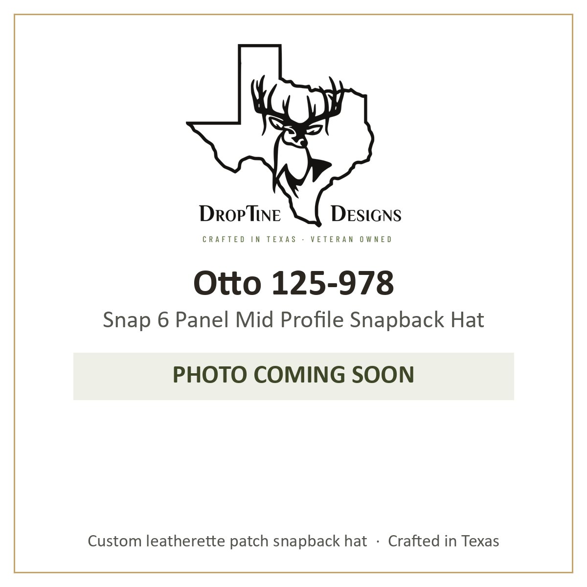 Photo coming soon: Otto 125-978 Snap 6 Panel Mid Profile Snapback Hat