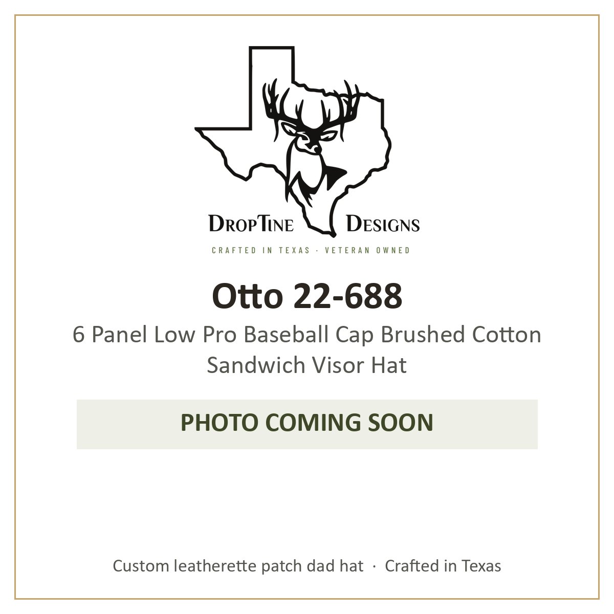 Photo coming soon: Otto 22-688 6 Panel Low Pro Baseball Cap Brushed Cotton Sandwich Visor Hat