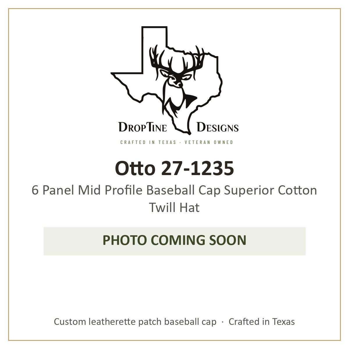 Photo coming soon: Otto 27-1235 6 Panel Mid Profile Baseball Cap Superior Cotton Twill Hat