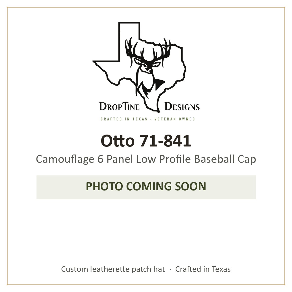 Photo coming soon: Otto 71-841 Camouflage 6 Panel Low Profile Baseball Cap