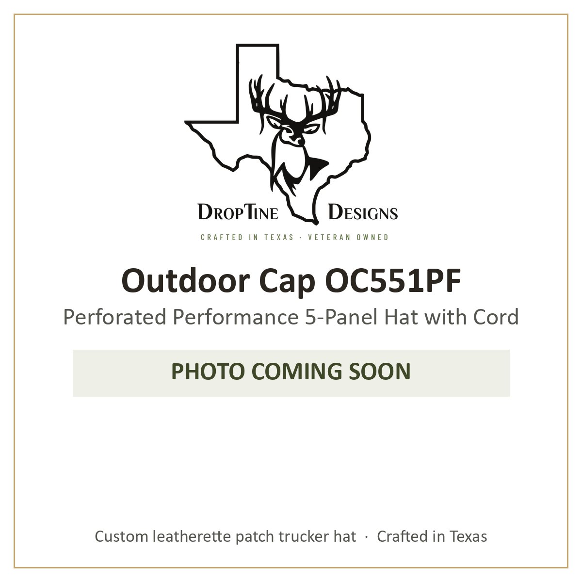 Photo coming soon: Outdoor Cap OC551PF Perforated Performance 5-Panel Hat with Cord