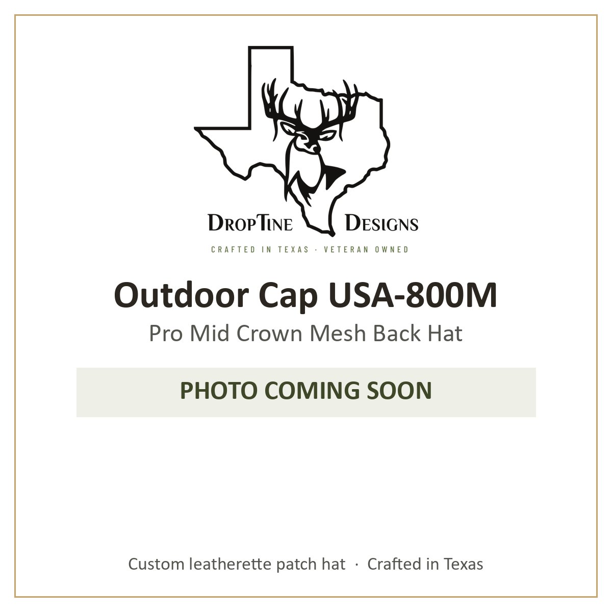 Photo coming soon: Outdoor Cap USA-800M Pro Mid Crown Mesh Back Hat
