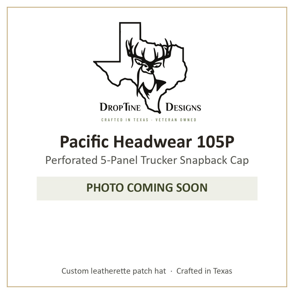 Photo coming soon: Pacific Headwear 105P Perforated 5-Panel Trucker Snapback Cap
