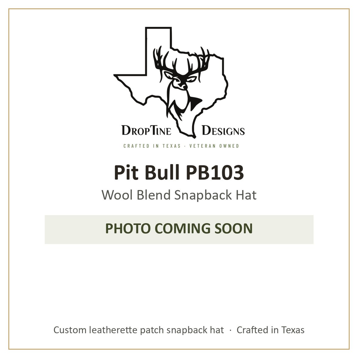 Photo coming soon: Pit Bull PB103 Wool Blend Snapback Hat