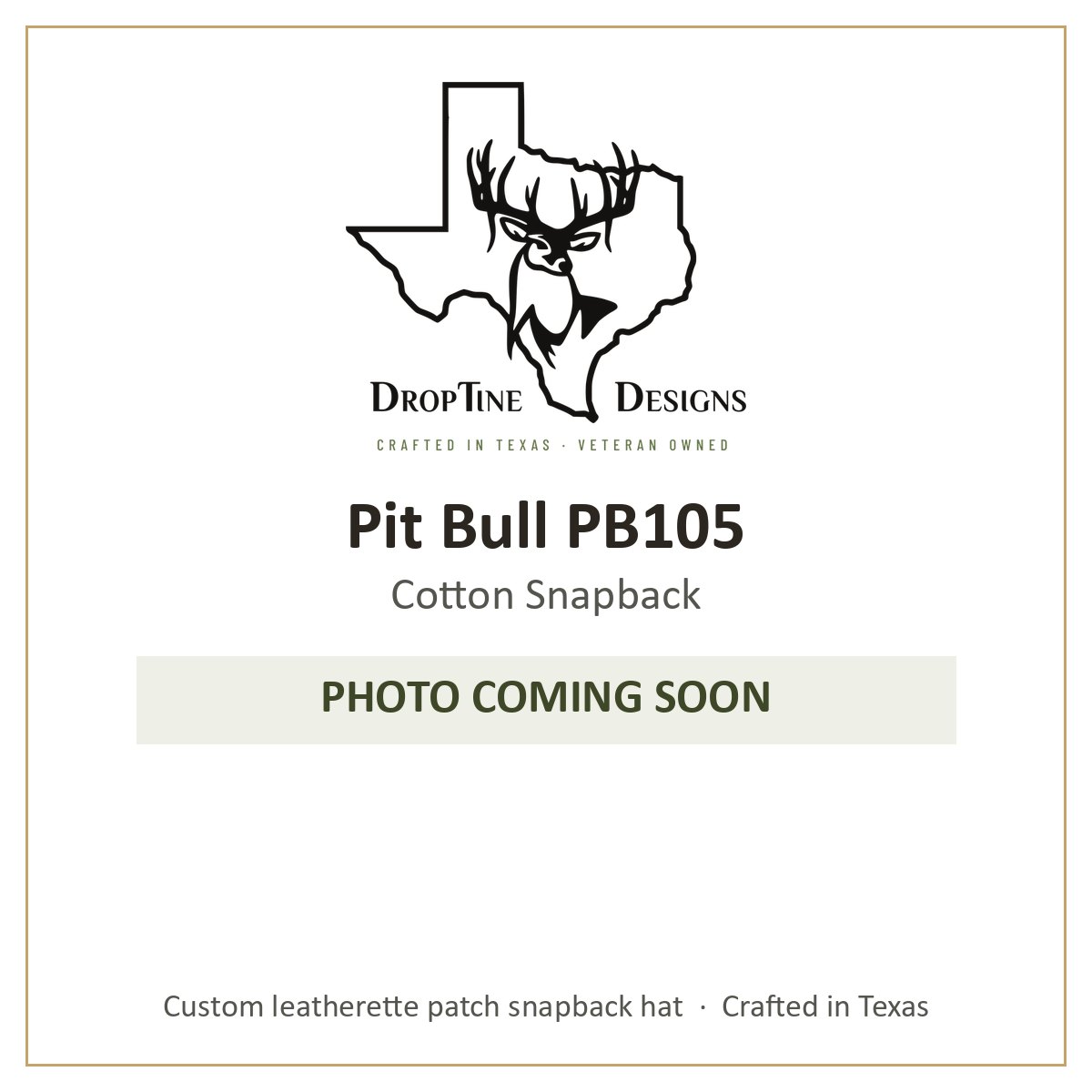 Photo coming soon: Pit Bull PB105 Cotton Snapback