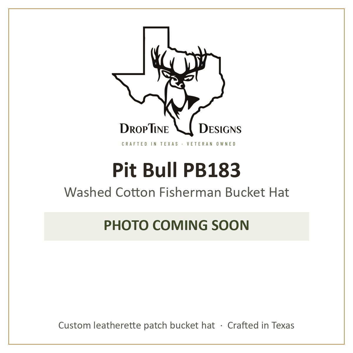 Photo coming soon: Pit Bull PB183 Washed Cotton Fisherman Bucket Hat