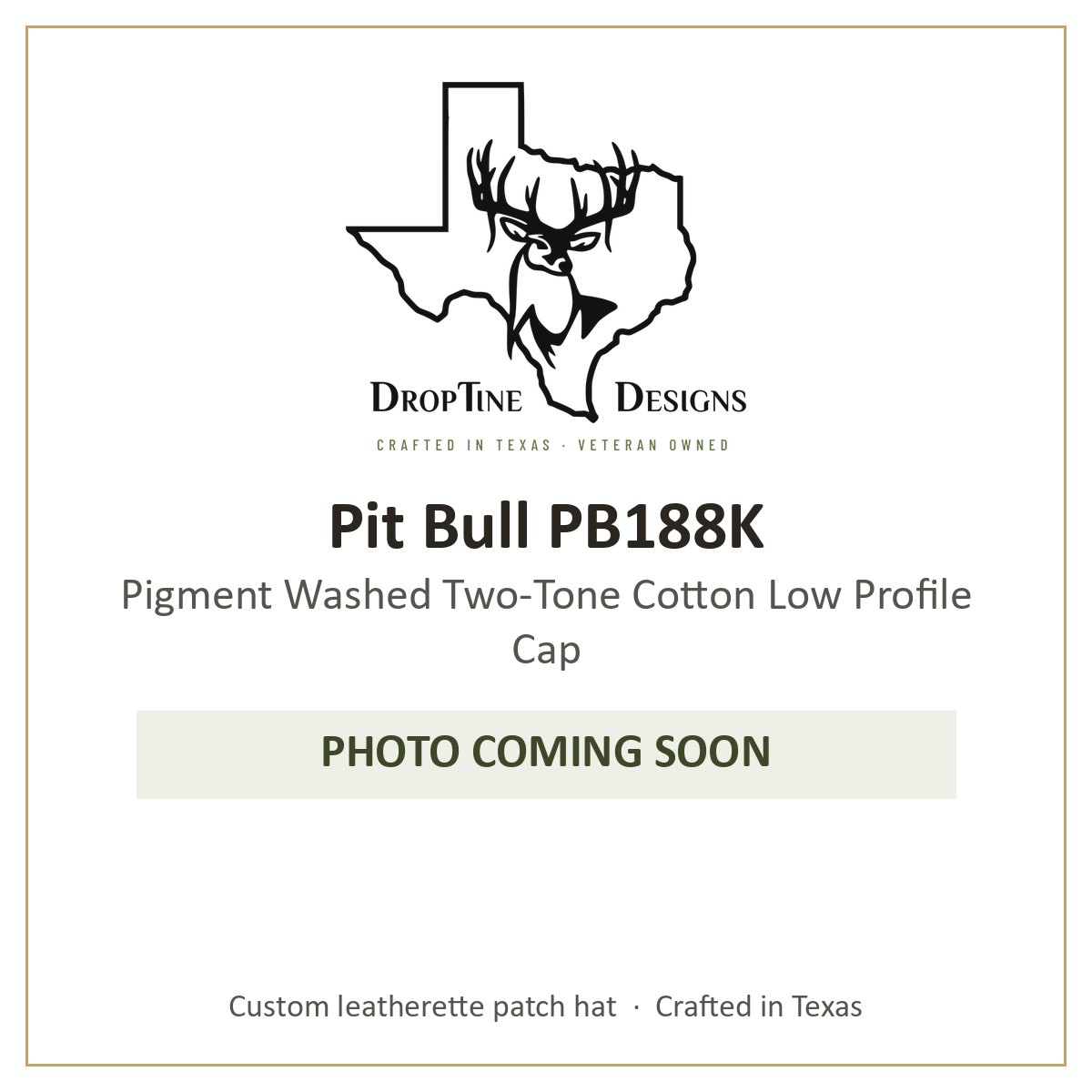 Photo coming soon: Pit Bull PB188K Pigment Washed Two-Tone Cotton Low Profile Cap