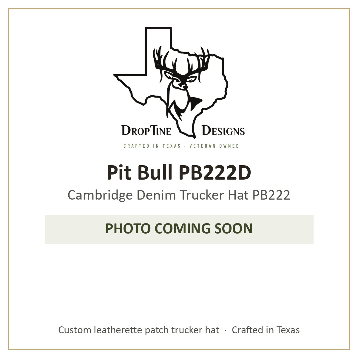 Photo coming soon: Pit Bull PB222D Cambridge Denim Trucker Hat PB222