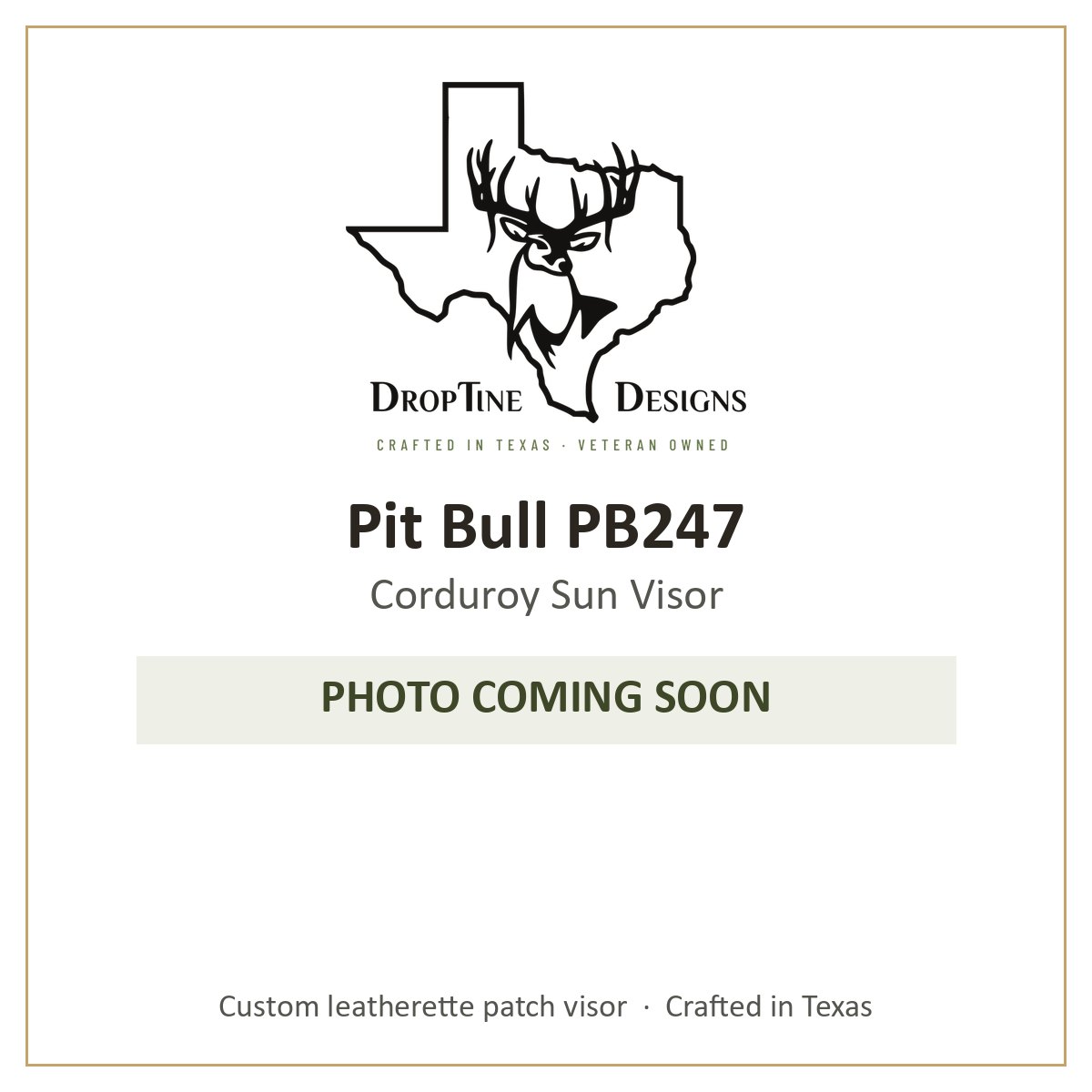 Photo coming soon: Pit Bull PB247 Corduroy Sun Visor