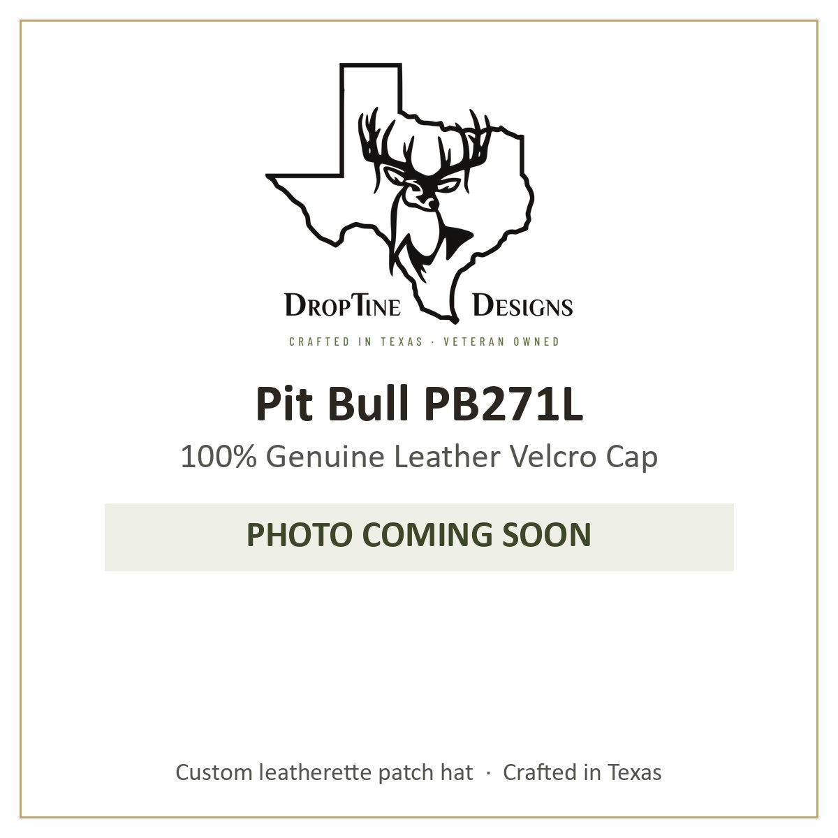 Photo coming soon: Pit Bull PB271L 100% Genuine Leather Velcro Cap