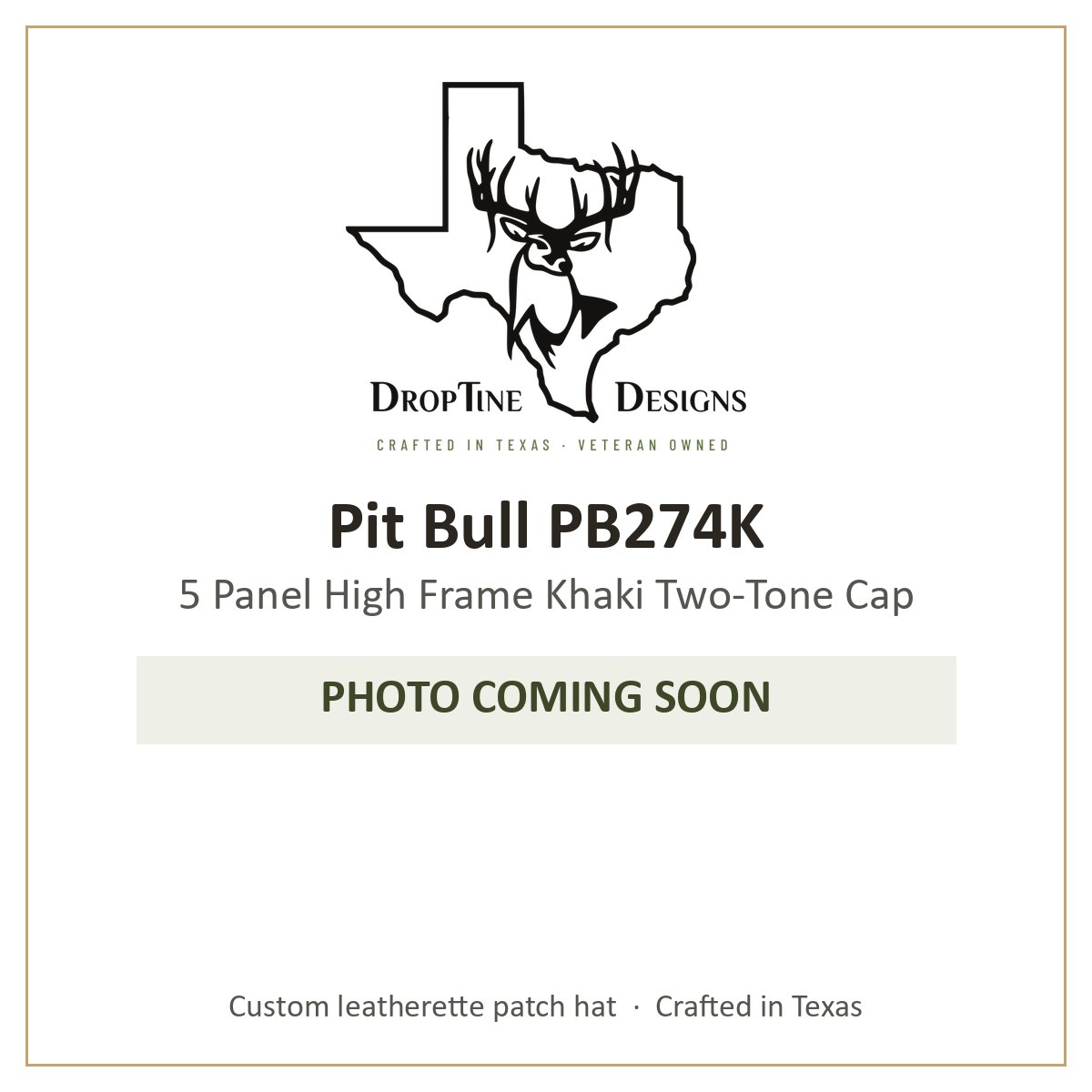 Photo coming soon: Pit Bull PB274K 5 Panel High Frame Khaki Two-Tone Cap