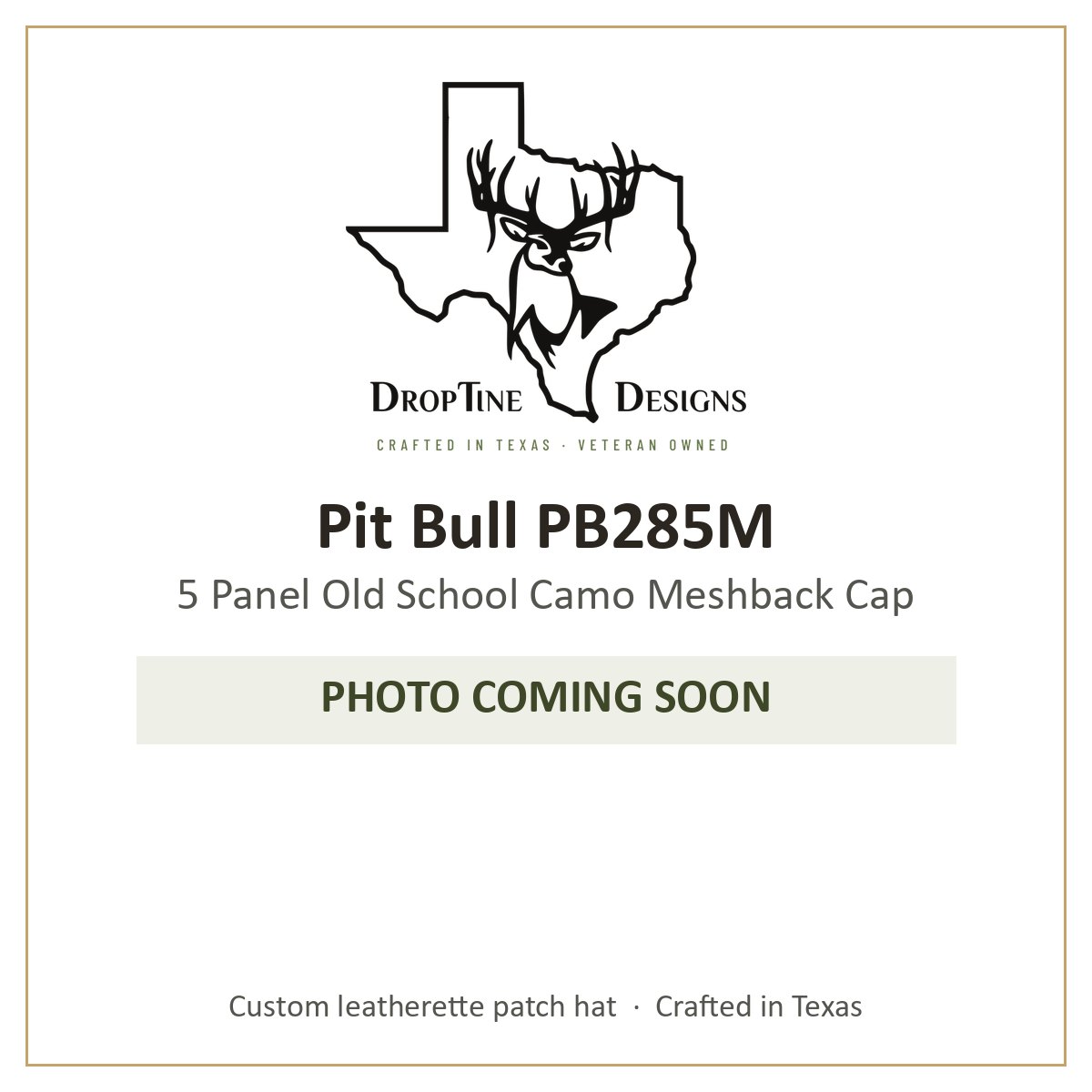 Photo coming soon: Pit Bull PB285M 5 Panel Old School Camo Meshback Cap