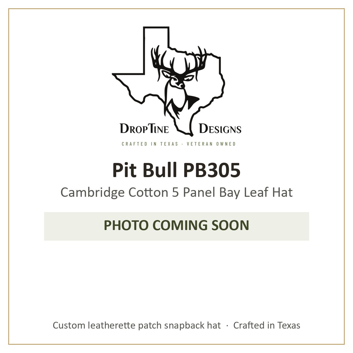 Photo coming soon: Pit Bull PB305 Cambridge Cotton 5 Panel Bay Leaf Hat
