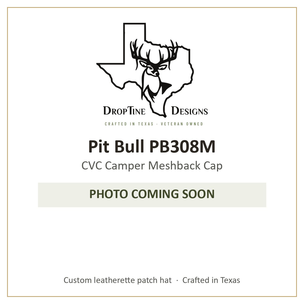 Photo coming soon: Pit Bull PB308M CVC Camper Meshback Cap