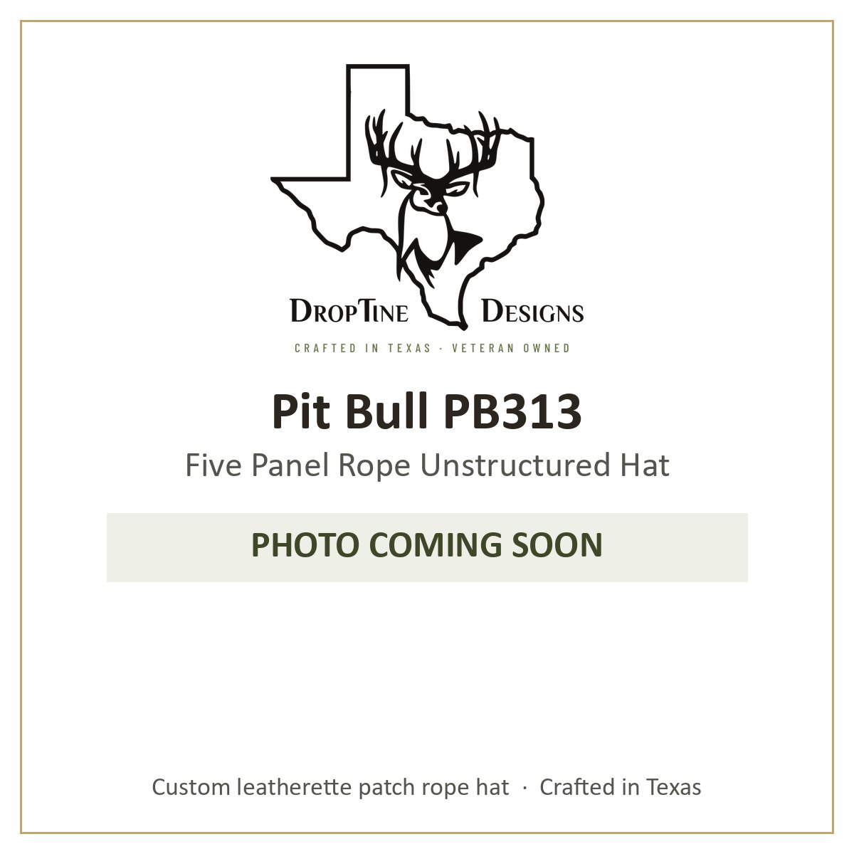 Photo coming soon: Pit Bull PB313 Five Panel Rope Unstructured Hat