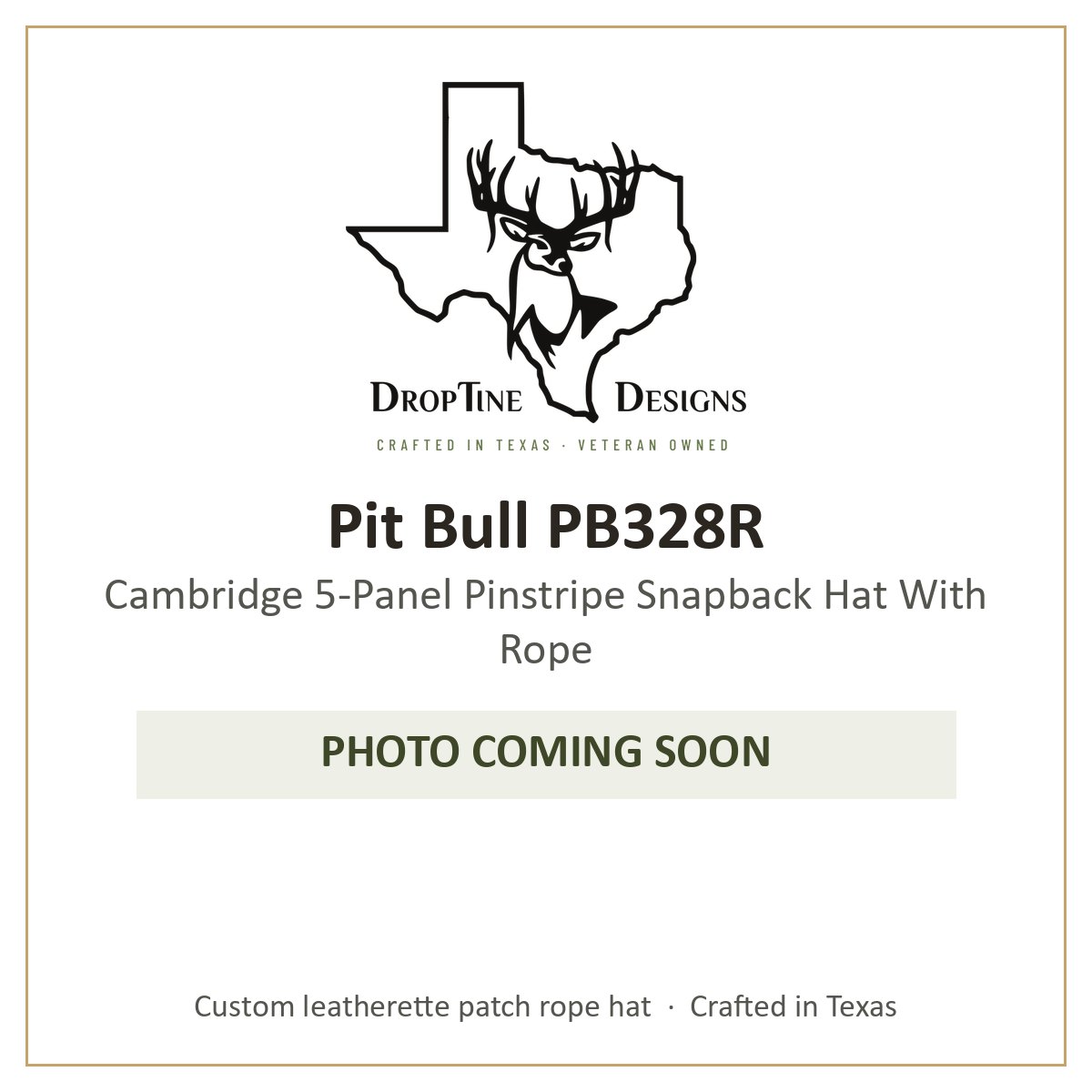 Photo coming soon: Pit Bull PB328R Cambridge 5-Panel Pinstripe Snapback Hat With Rope
