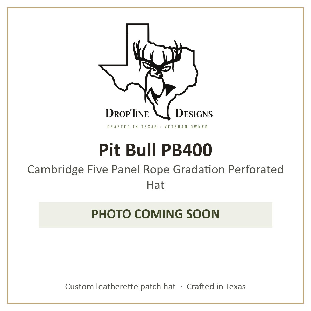 Photo coming soon: Pit Bull PB400 Cambridge Five Panel Rope Gradation Perforated Hat