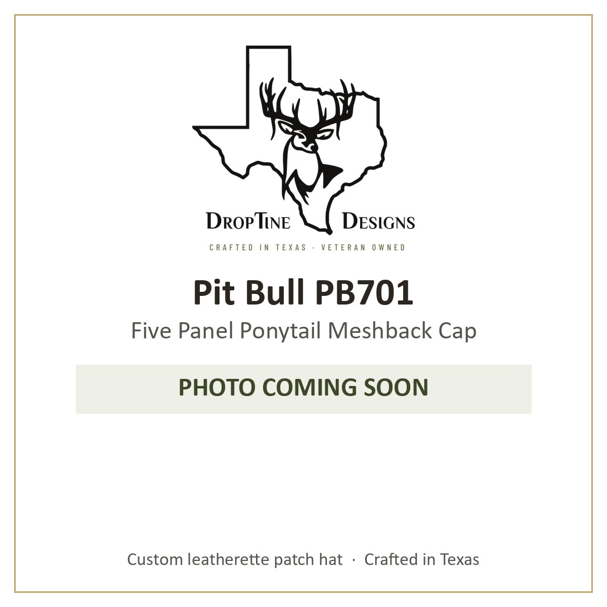 Photo coming soon: Pit Bull PB701 Five Panel Ponytail Meshback Cap