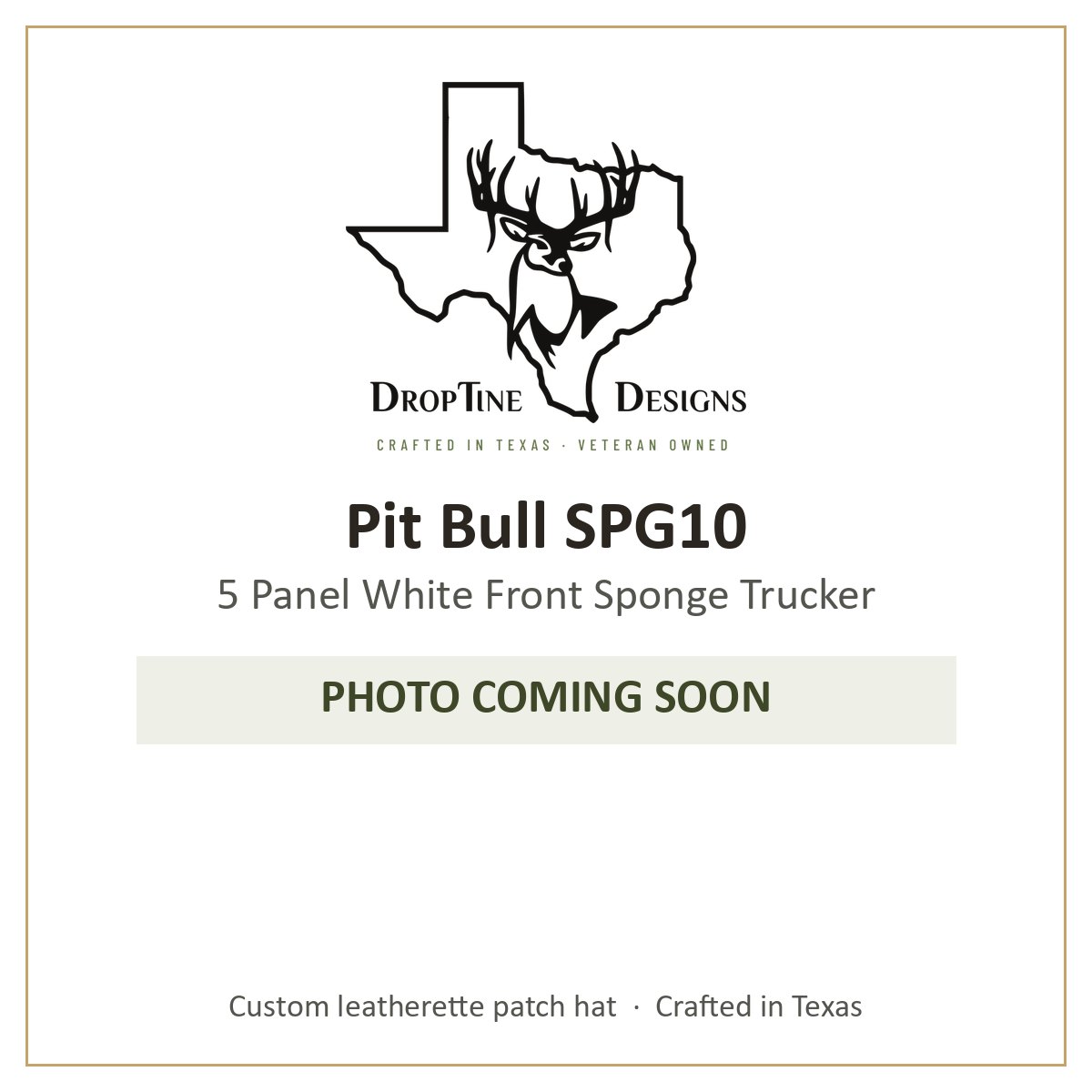 Photo coming soon: Pit Bull SPG10 5 Panel White Front Sponge Trucker