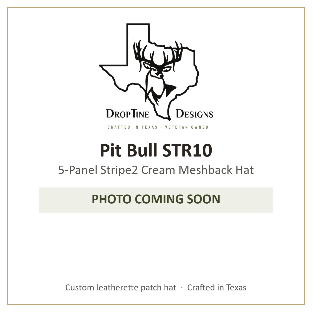 Photo coming soon: Pit Bull STR10 5-Panel Stripe2 Cream Meshback Hat