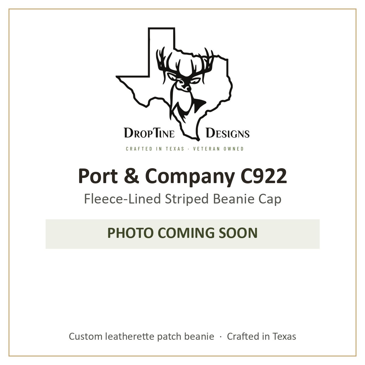 Photo coming soon: Port & Company C922 Fleece-Lined Striped Beanie Cap
