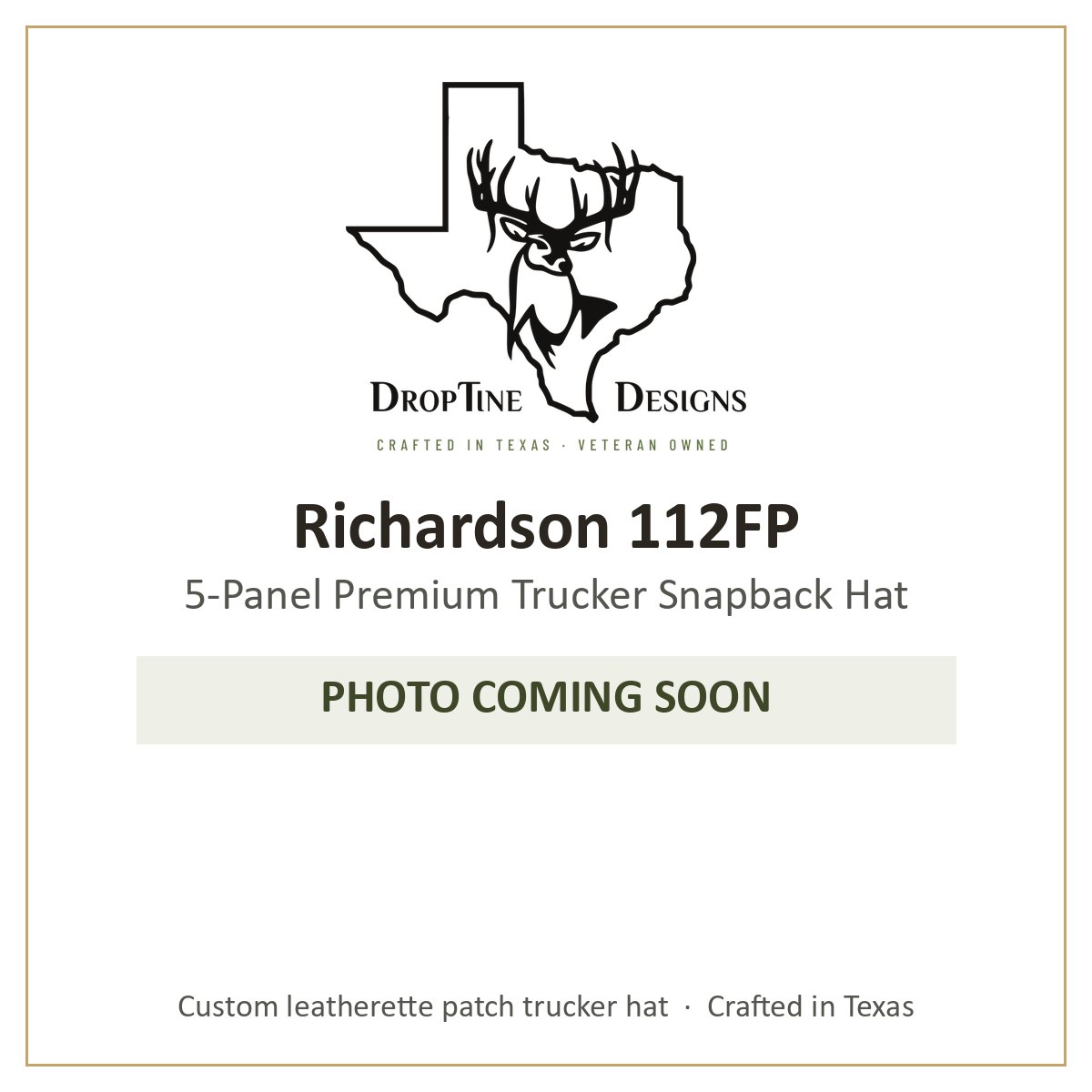 Photo coming soon: Richardson 112FP 5-Panel Premium Trucker Snapback Hat
