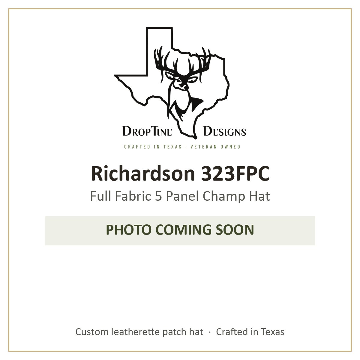 Photo coming soon: Richardson 323FPC Full Fabric 5 Panel Champ Hat