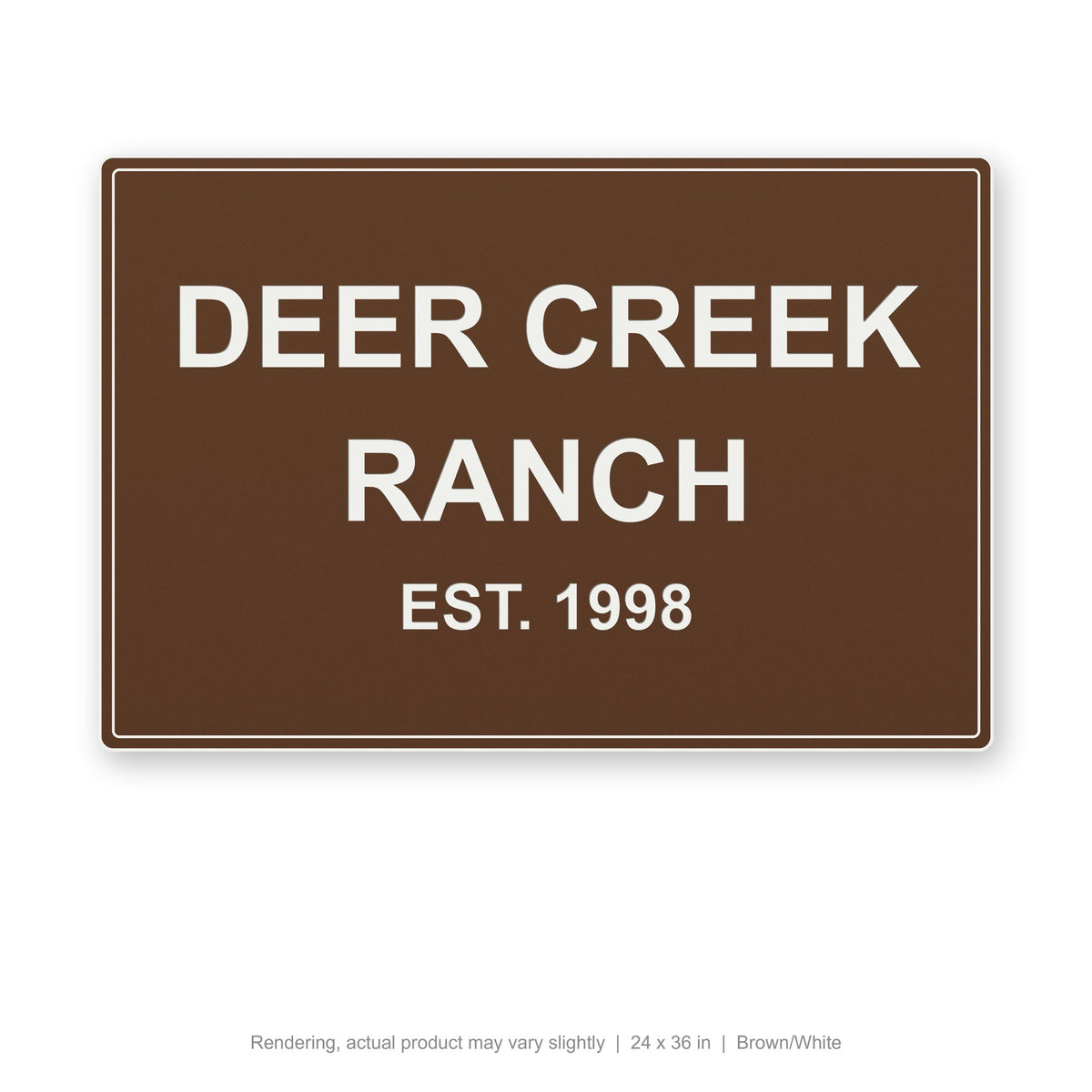 Routed Outdoor Sign, 24 x 36 in, Brown/White (rendering)