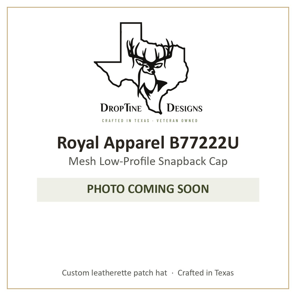 Photo coming soon: Royal Apparel B77222U Mesh Low-Profile Snapback Cap