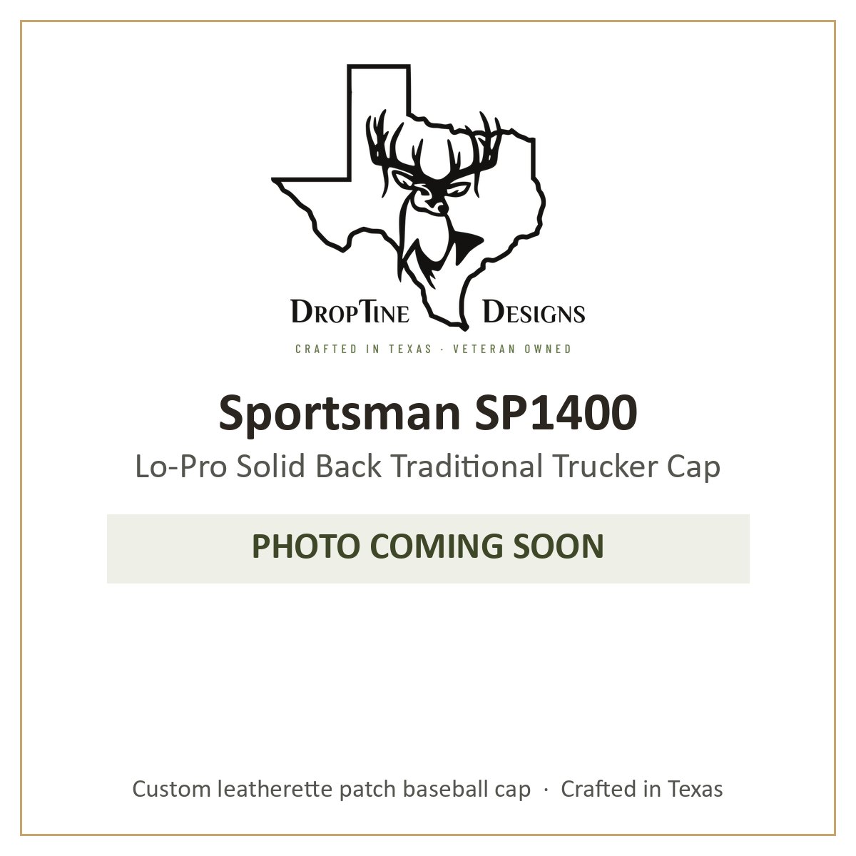Photo coming soon: Sportsman SP1400 Lo-Pro Solid Back Traditional Trucker Cap