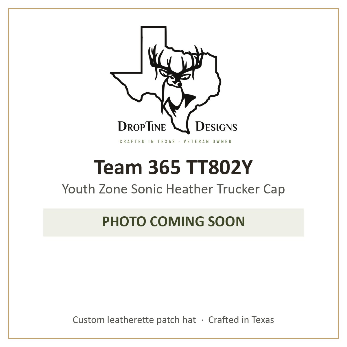 Photo coming soon: Team 365 TT802Y Youth Zone Sonic Heather Trucker Cap