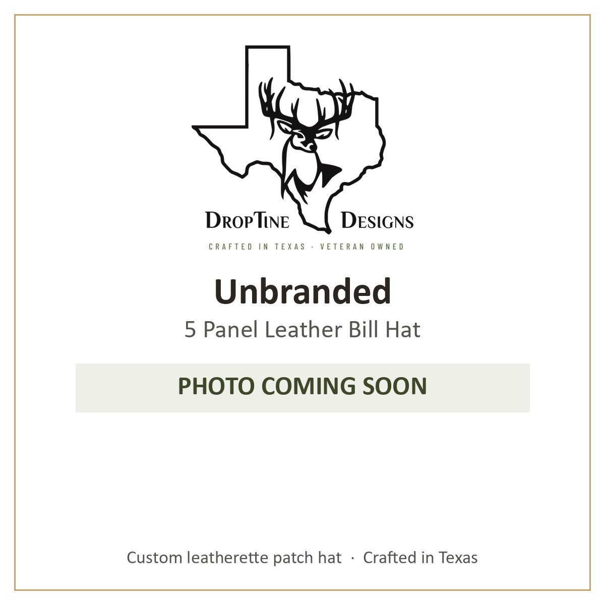Photo coming soon: Unbranded 5 Panel Leather Bill Hat