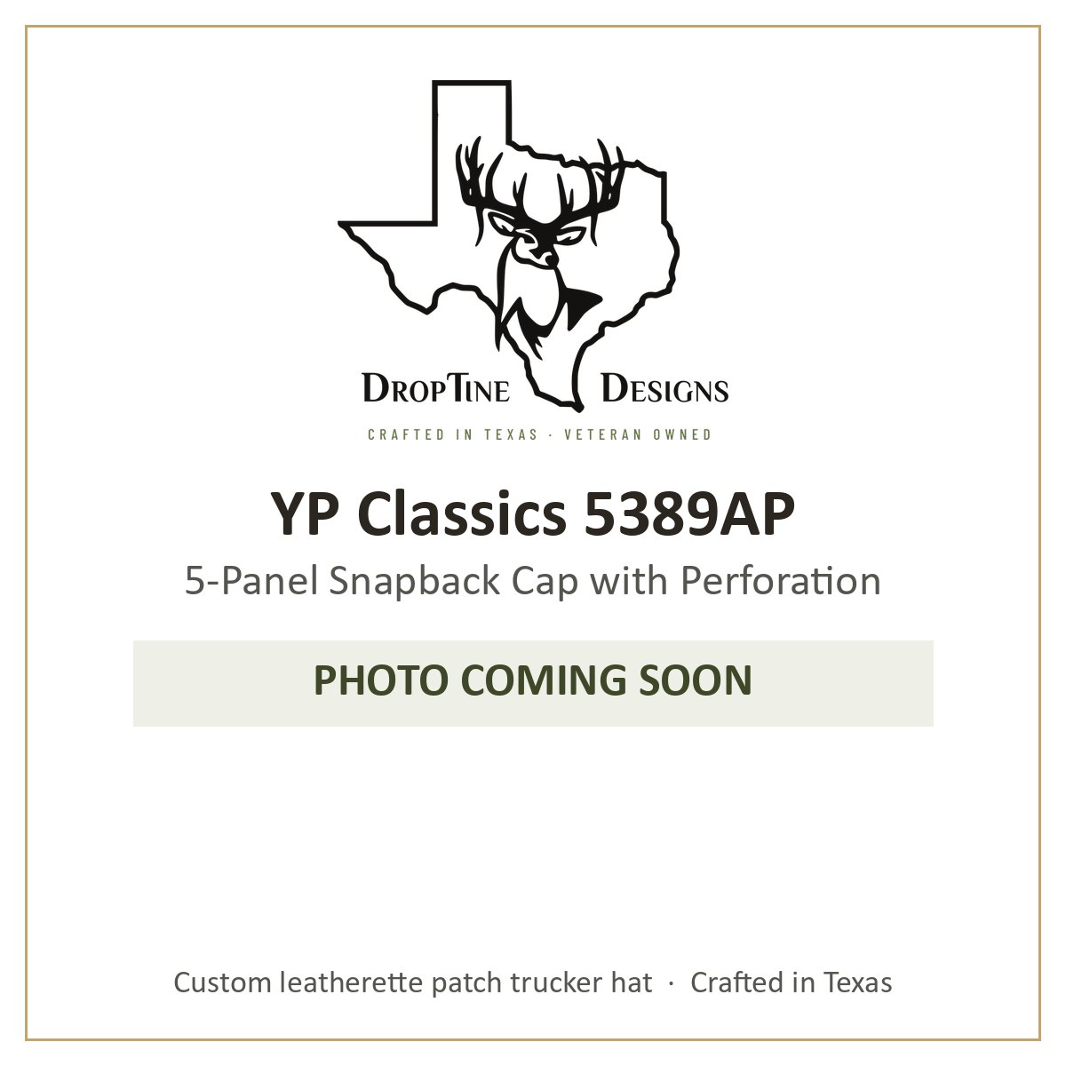 Photo coming soon: YP Classics 5389AP 5-Panel Snapback Cap with Perforation