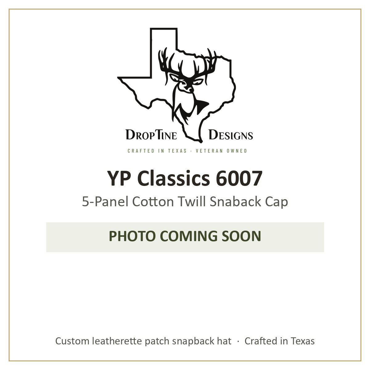 Photo coming soon: YP Classics 6007 5-Panel Cotton Twill Snaback Cap