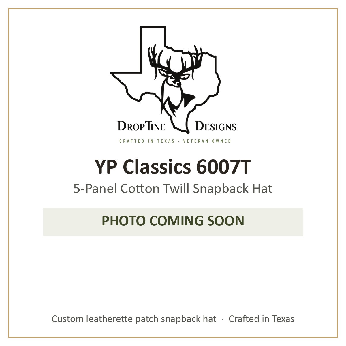 Photo coming soon: YP Classics 6007T 5-Panel Cotton Twill Snapback Hat