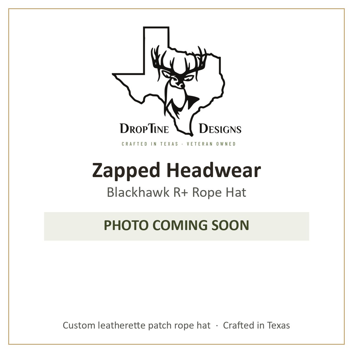 Photo coming soon: Zapped Headwear Blackhawk R+ Rope Hat