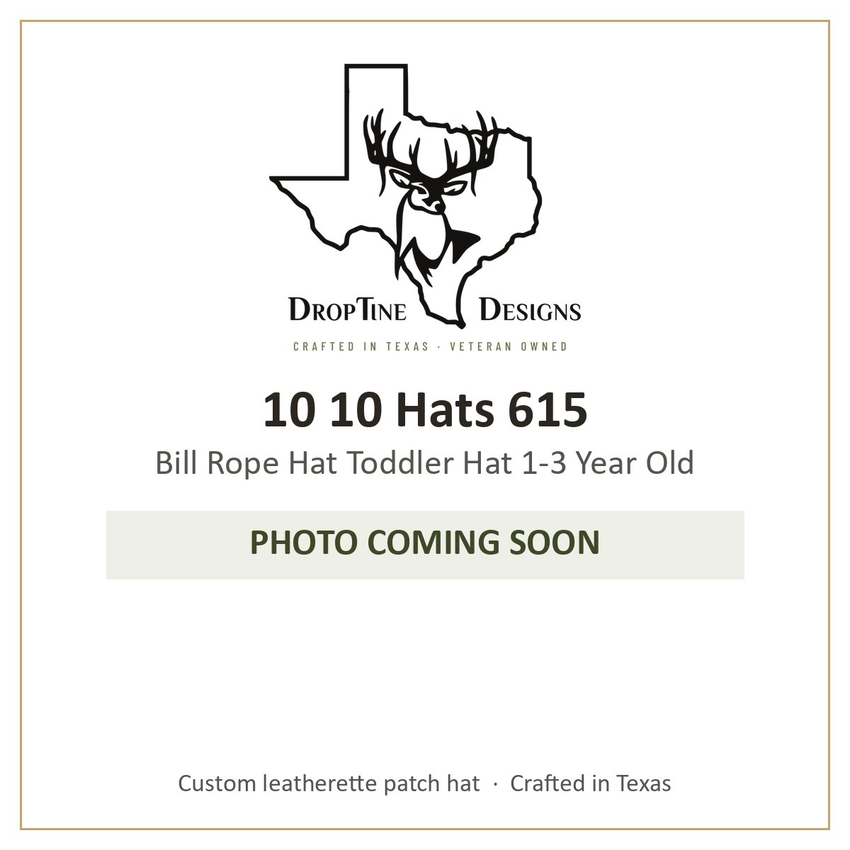 Photo coming soon: 10 10 Hats 615 Bill Rope Hat Toddler Hat 1-3 Year Old