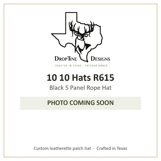 Photo coming soon: 10 10 Hats R615 Black 5 Panel Rope Hat