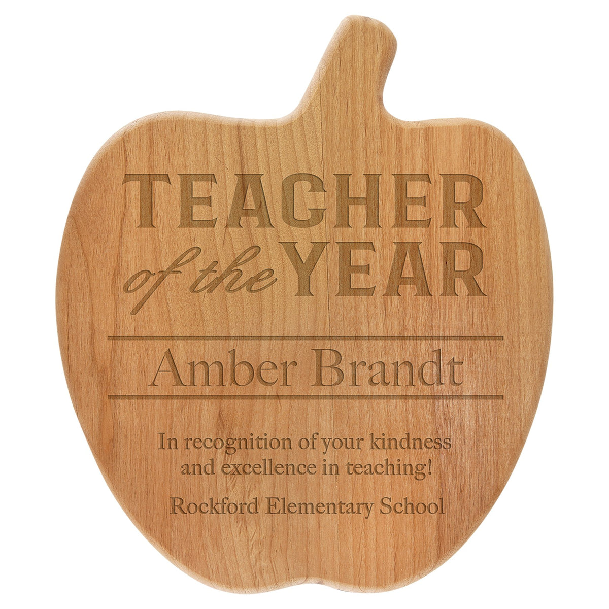 Engraved Alder Apple Plaque