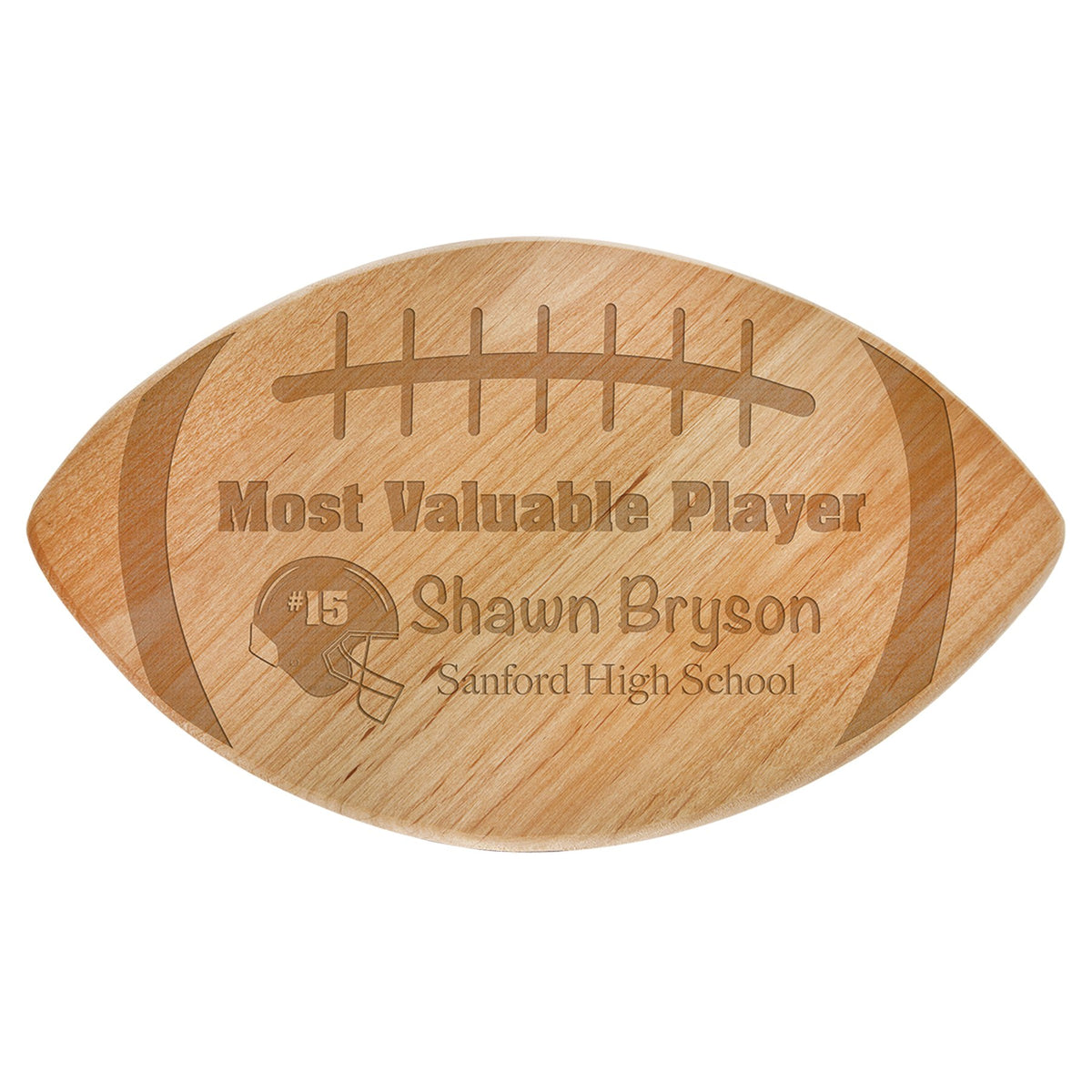 Engraved Alder Football Plaque